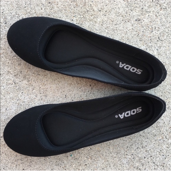 Soda Kreme Black Round Toe Comfortable Ballet Flat - Picture 8 of 8